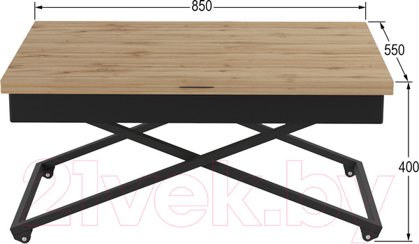 Изображение товара Стол-трансформер Калифорния мебель Андрэ Loft (дуб вотан)