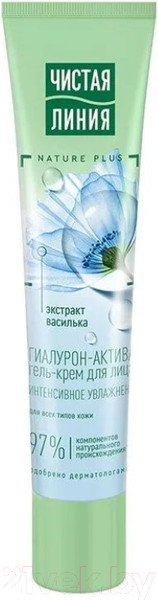 Изображение товара Гель для лица Чистая Линия Гиалурон-активатор Экстракт василька для всех типов кожи (40мл)