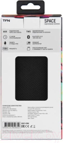 Изображение товара Портативная колонка TFN TWS Space / TFN-BS07-01BK (черный)