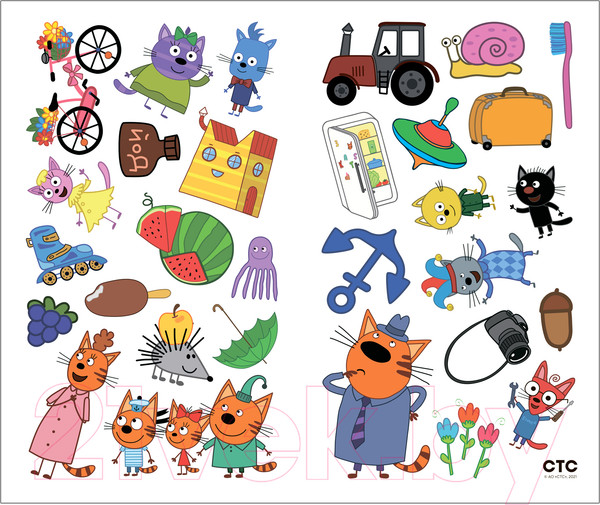 Изображение товара Развивающая книга Мозаика-Синтез Три кота. Развивающие наклейки. Азбука / МС12075