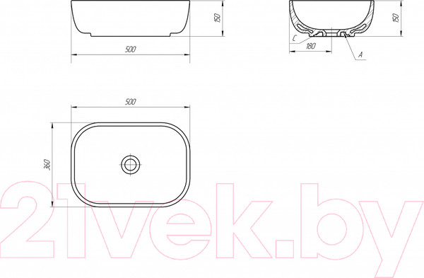 Изображение товара Умывальник со смесителем Cersanit Moduo Square 50 / 63570 + 63059