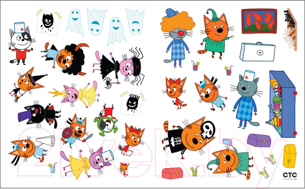 Изображение товара Развивающая книга Мозаика-Синтез Три кота. Развивающие наклейки. Мы играем / МС11556