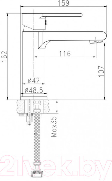 Изображение товара Умывальник со смесителем Cersanit Calla 54 / S-UM-Cl/1-w + 63020