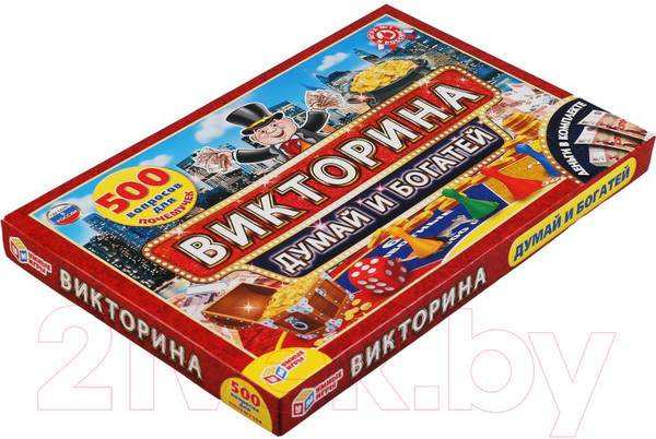 Изображение товара Настольная игра Умные игры Викторина 500 вопросов Думай и богатей / 4690590111840