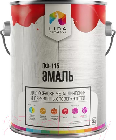 Изображение товара Эмаль Lida ПФ-115 М (20кг, нуга-коричневый)
