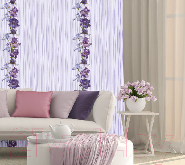 Изображение товара Панель ПВХ Sanrelia Стандарт New Ирис-1-349 (2700x250x7мм)