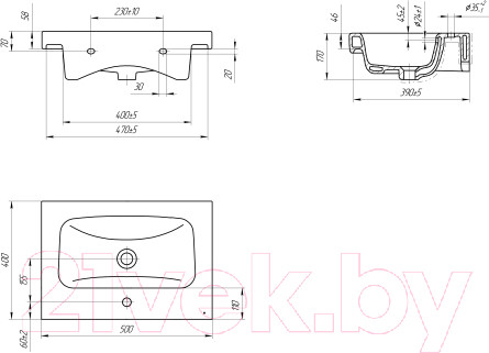 Изображение товара Умывальник со смесителем Cersanit Moduo 50 / S-UM-MOD50/1 + 63020