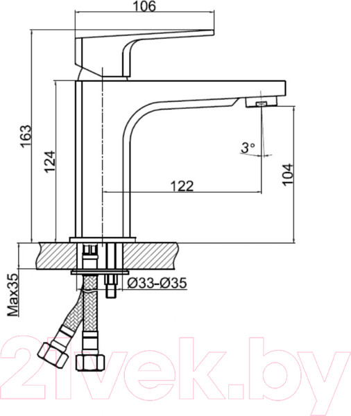 Изображение товара Умывальник со смесителем Cersanit Moduo 80 / S-UM-MOD80/1 + 63055