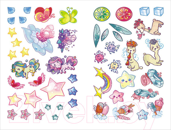 Изображение товара Раскраска Мозаика-Синтез Единороги с наклейками. В долине лам / МС11643