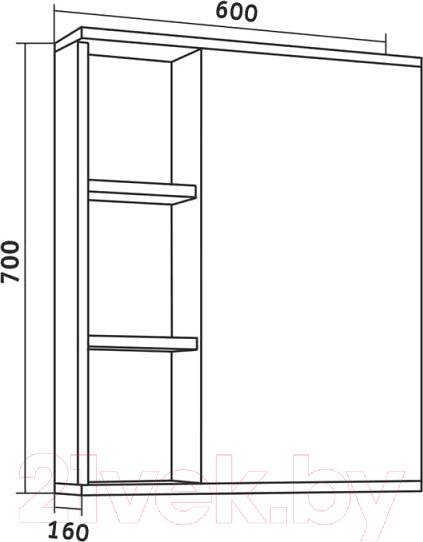Изображение товара Шкаф с зеркалом для ванной Grossman Форта 60 / 2060032