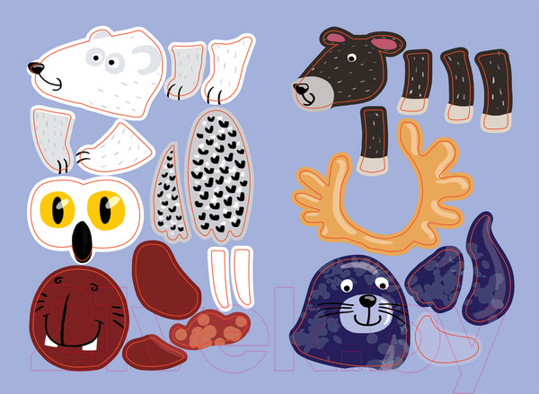 Изображение товара Развивающая книга Мозаика-Синтез Наклейки с загадками. Собери по частям. На севере / МС11446