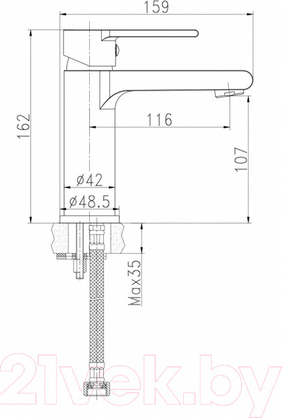 Изображение товара Умывальник со смесителем Cersanit Moduo Slim 50 / S-UM-MOD50SL/1 + 63020
