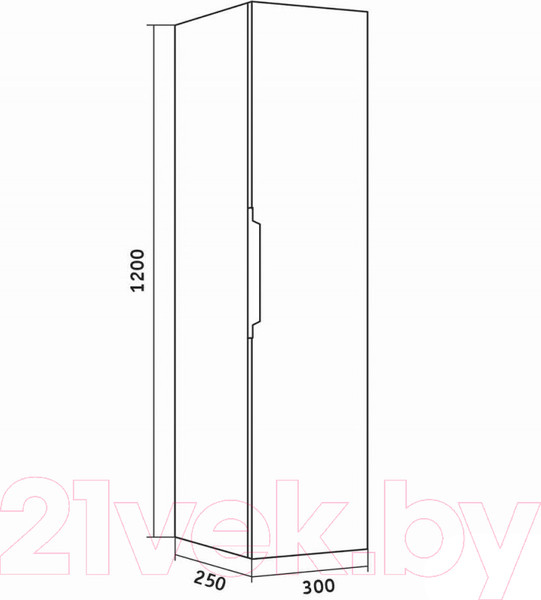 Изображение товара Шкаф-полупенал для ванной Grossman Форта 30 / 3030052