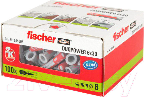 Изображение товара Дюбель универсальный FISCHER Duopower 6x30 (100шт)