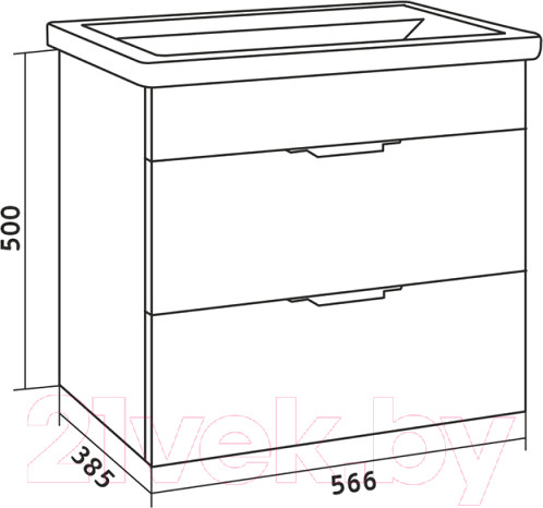 Изображение товара Тумба под умывальник Grossman Форта 60 / 1060052