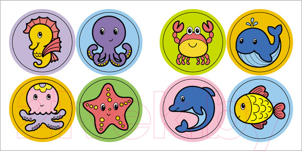 Изображение товара Раскраска Мозаика-Синтез Раскрась по образцу. В море / МС11584