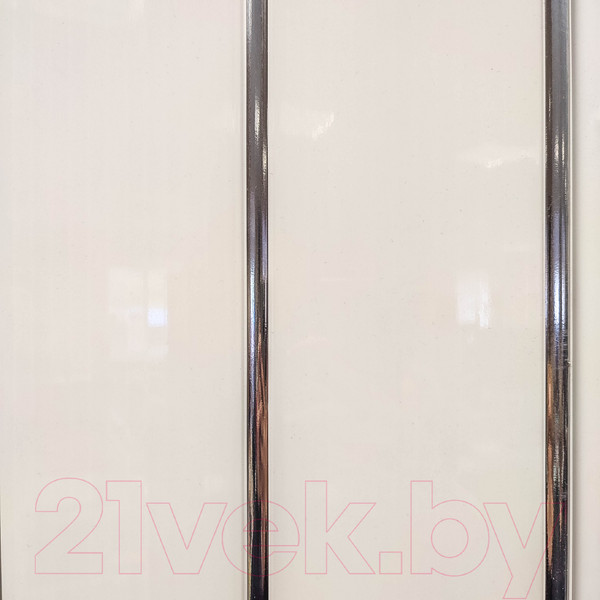 Изображение товара Панель ПВХ Декоруст Люкс Потолочная 2-х секционная Серебристый (3000x240x8мм)