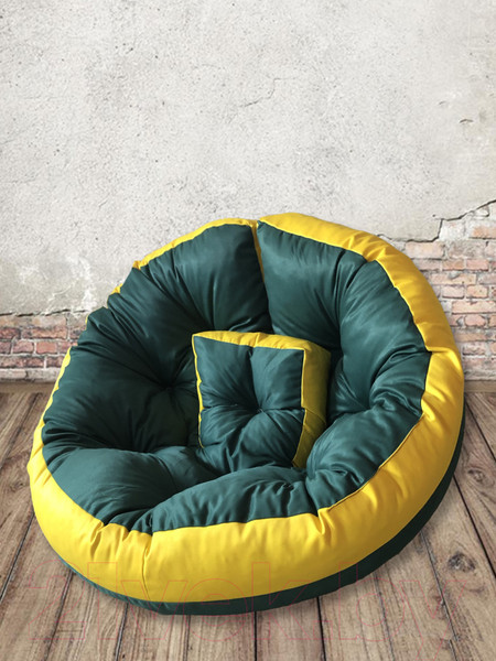 Изображение товара Бескаркасное кресло-трансформер Angellini 9с0012тр (М, зеленый/желтый)