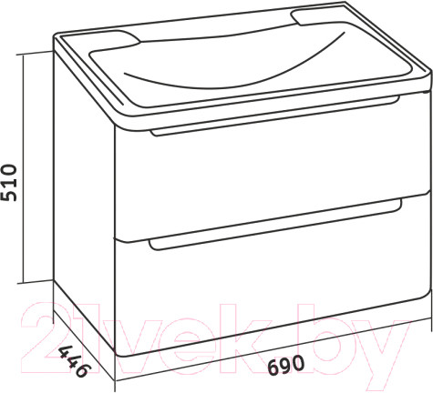 Изображение товара Тумба под умывальник Grossman Адель 70 / 107006