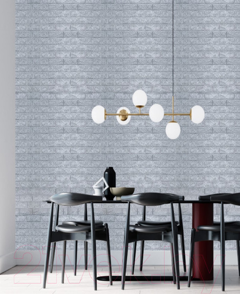 Изображение товара Панель ПВХ Lako Decor Самоклеящаяся 70x77(5мм) / LKD-01-04-14У (серебристый)