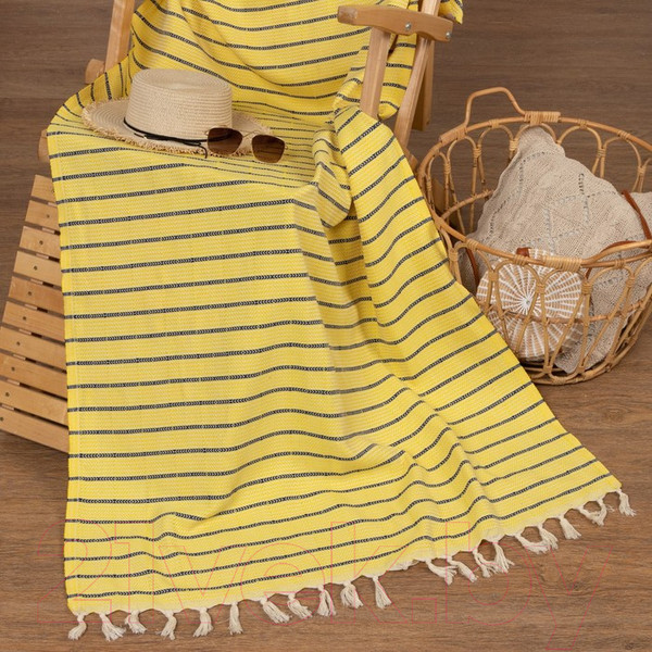 Изображение товара Полотенце Love Life Полосы / 6840459 (желтый)