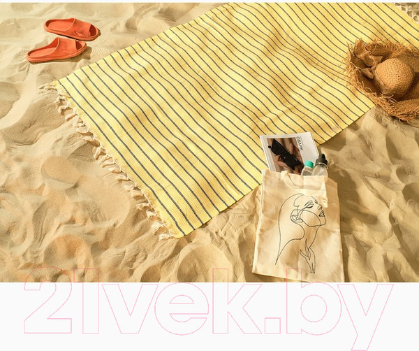 Изображение товара Полотенце Love Life Полосы / 6840459 (желтый)