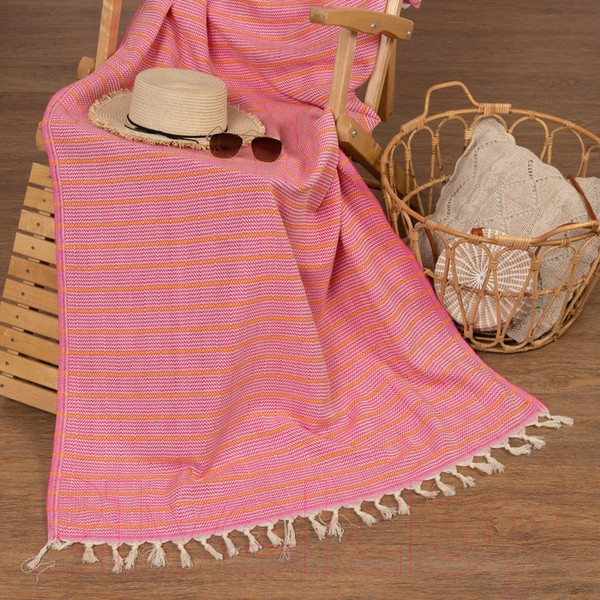 Изображение товара Полотенце Love Life Полосы / 6840457 (розовый)