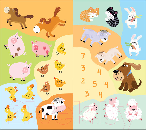 Изображение товара Развивающая книга Мозаика-Синтез Найди, посчитай, наклей. В деревне / МС12056