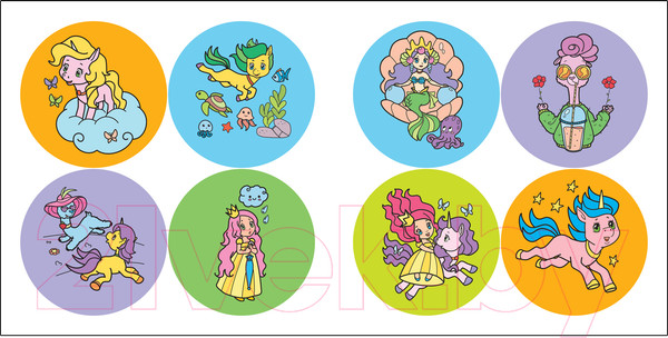 Изображение товара Раскраска Мозаика-Синтез Раскрась по образцу. Единороги. Чудесный день / МС12112