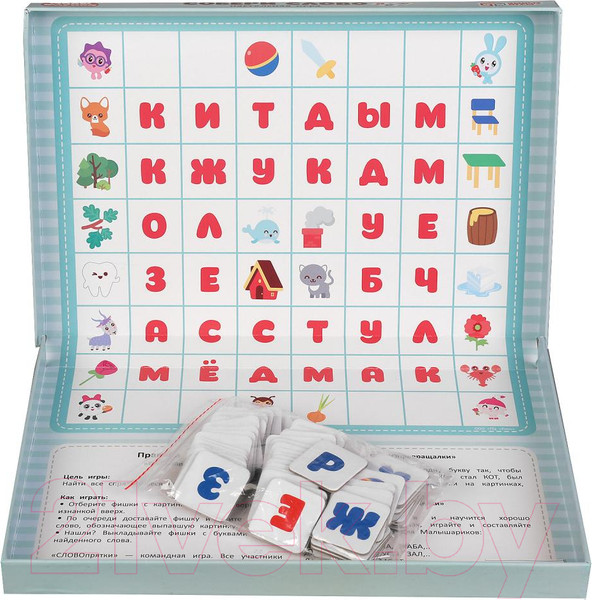 Изображение товара Настольная игра Умные игры Малышарики. Собери слово / 4630115520269
