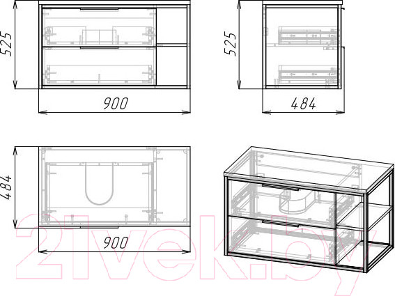 Изображение товара Тумба под умывальник Grossman Лофт 90 / 109002