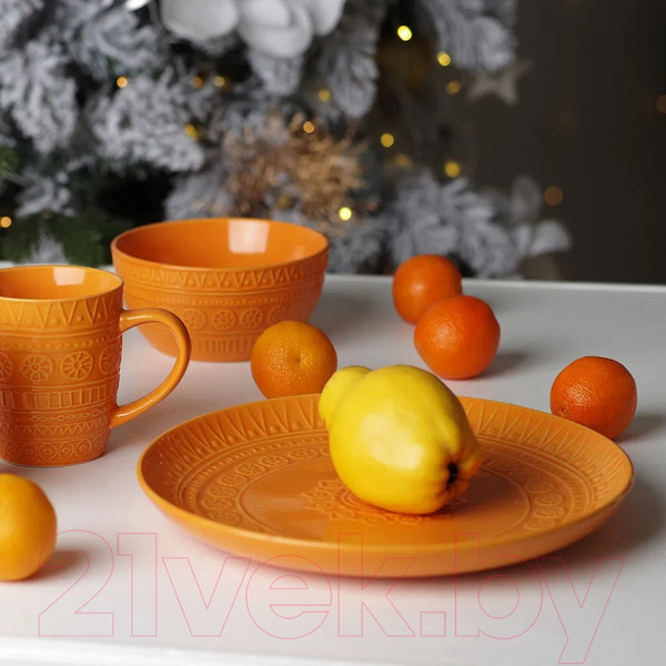 Изображение товара Набор столовой посуды Fissman Motif 6280 (16пр, оранжевый)