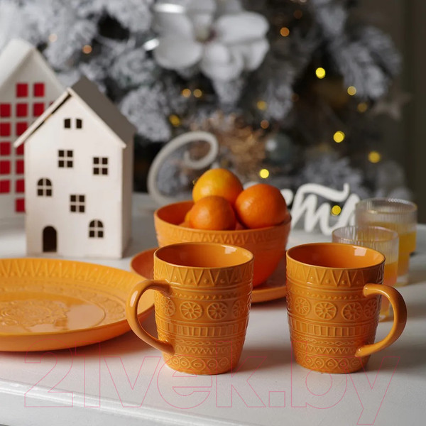 Изображение товара Набор столовой посуды Fissman Motif 6280 (16пр, оранжевый)