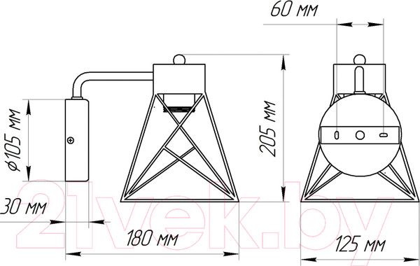 Изображение товара Бра Элетех Дельта 511 НББ 01-60-161 / 1005404786 (черный муар)