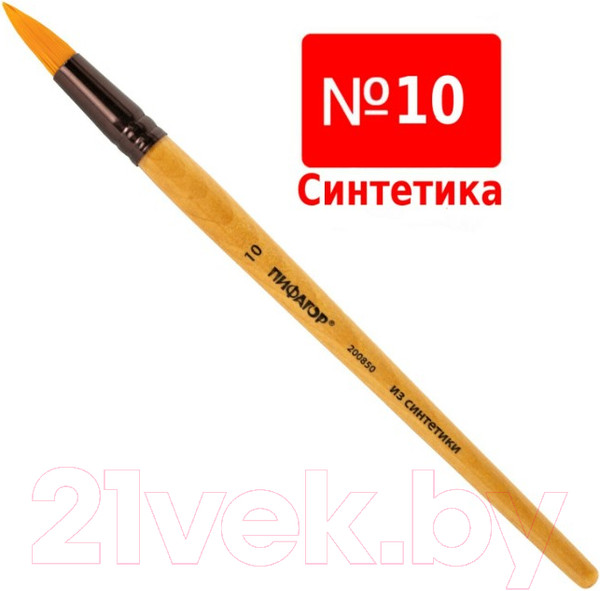 Изображение товара Кисть для рисования Пифагор Синтетика 10 / 200850 (круглая)