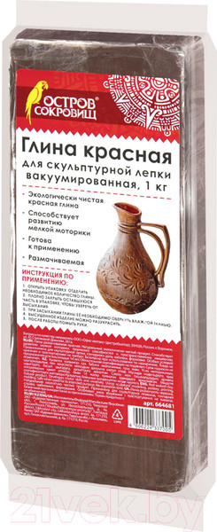 Изображение товара Пластилин скульптурный Остров Сокровищ 664681 (1кг, красный)