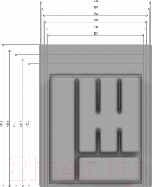 Изображение товара Органайзер для столовых приборов Альтернатива М8535 (серый)