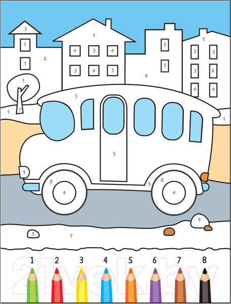 Изображение товара Раскраска Мозаика-Синтез Раскрашиваем по цифрам. В дороге / МС11103