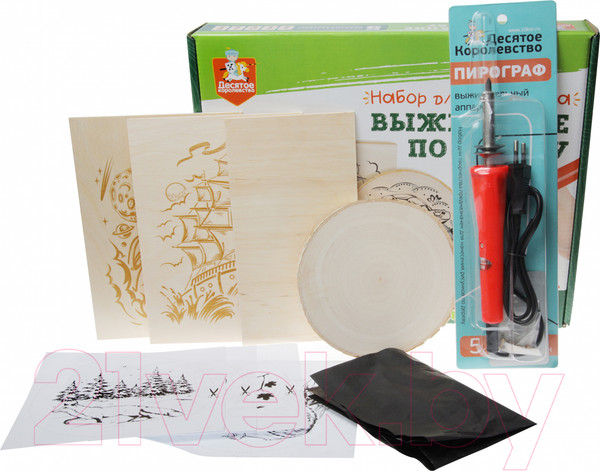 Изображение товара Набор для выжигания Десятое королевство Выжигательный аппарат с насадками / 04388