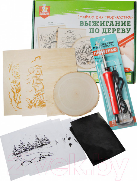 Изображение товара Набор для выжигания Десятое королевство Выжигательный аппарат с насадками / 04388