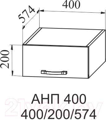 Изображение товара Шкаф навесной для кухни ДСВ Тренто АНП 400 (серый/серый)
