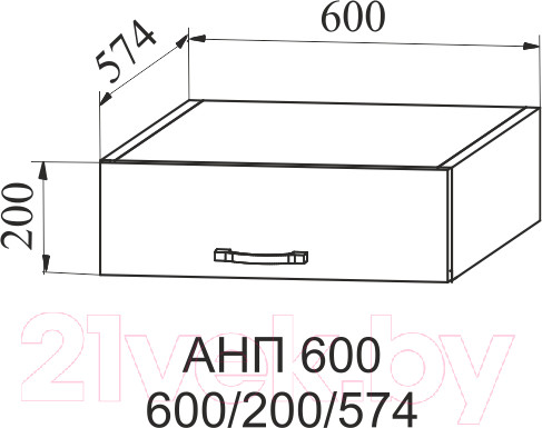 Изображение товара Шкаф навесной для кухни ДСВ Тренто АНП 600 (серый/серый)