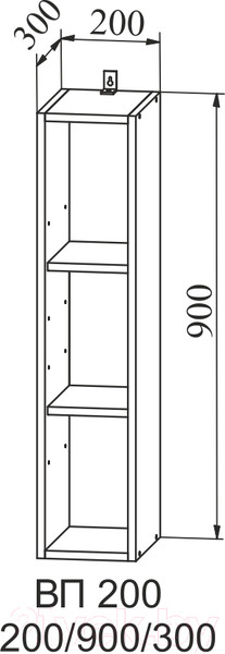Изображение товара Шкаф навесной для кухни ДСВ Тренто ВП 200 правый (серый/серый)