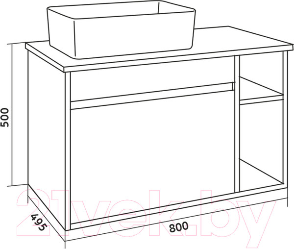 Изображение товара Тумба под умывальник Grossman Фалькон 80 / 108005