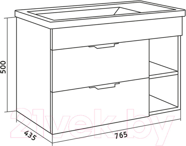 Изображение товара Тумба под умывальник Grossman Форта 80 / 108004