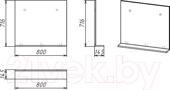 Изображение товара Зеркало Grossman Эдванс 80 / 208007
