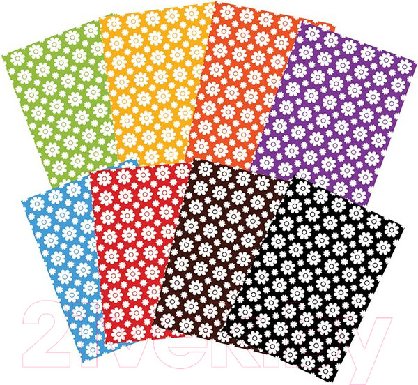Изображение товара Набор цветного картона Каляка-Маляка Цветочки / КЦУКМ-Ц (8цв)