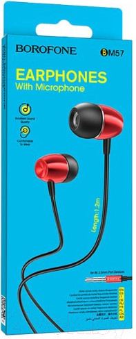 Изображение товара Наушники-гарнитура Borofone BM57 (красный)