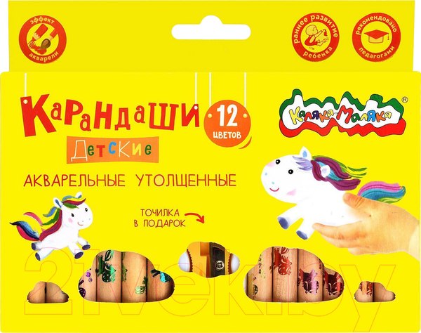 Изображение товара Набор акварельных карандашей Каляка-Маляка КАМКМ12 (12цв)