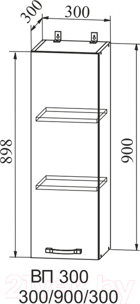 Изображение товара Шкаф навесной для кухни ДСВ Тренто ВП 300 левый (серый/серый)